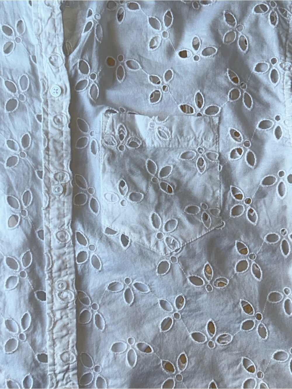 J. Crew Spring Garden Button Up Collar Top Eyelet White Puff Sleeves Size 4 NWOT - Picture 8 of 16